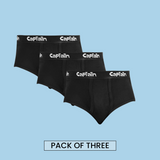 Pack of 3 & 6 - Men Brief Black (Open Elastic)