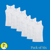 Pack of 6 - Interlock (Thick Fabric) Sleeveless Vest