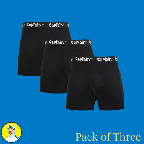 Pack of 3 & 6 - Men Boxer Black (Open Elastic)